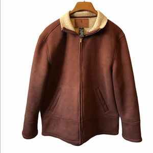 Lauren Ralph Lauren Faux suede Sherpa jacket Sz M